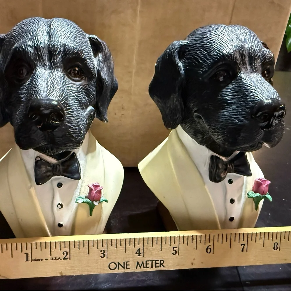 Rare Sylvester black Labrador‎ retriever Bookends paperweight lab resin